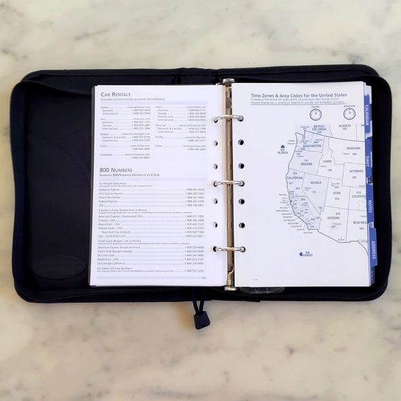 NWOT. Vintage Cambridge Leather At-A-Glance Organizer/Planner w/Zippered Closure - Picture 5 of 9